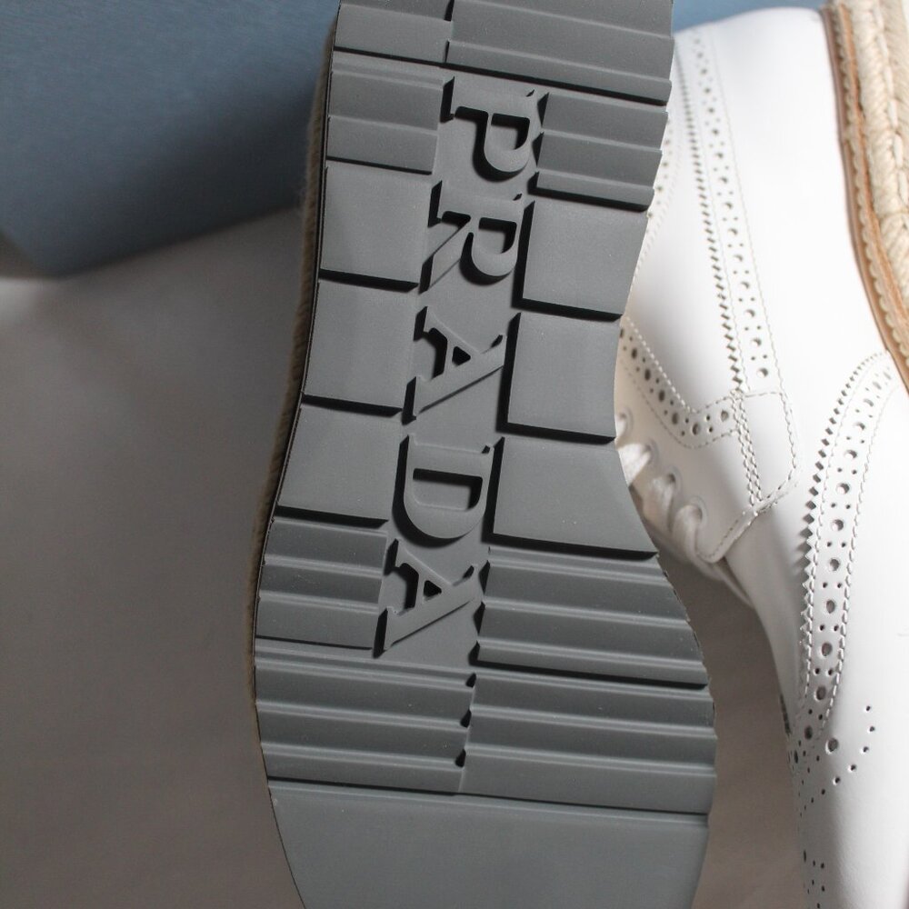 NWB PRADA Re-Edition 2011 Platform Spazzolato Leather Wingtip Oxford Loafer 40.5 - Picture 6 of 6